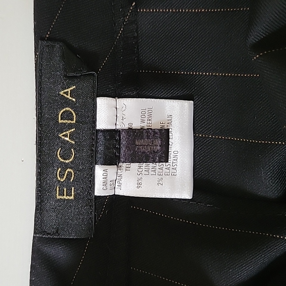 Escada | Black Pinstripe Dress Pants | Size 44